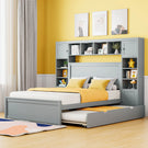 Bed With All In One Cabinet, Shelf And Sockets, Trundle - Furniture Home Direct