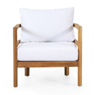 Outdoor Acacia Wood Patio Club Chair, Waterproof Thick Cushion, Deep Seating