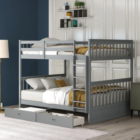 Bunk Bed With Ladders And 2 Storage Drawers - Furniture Home Direct