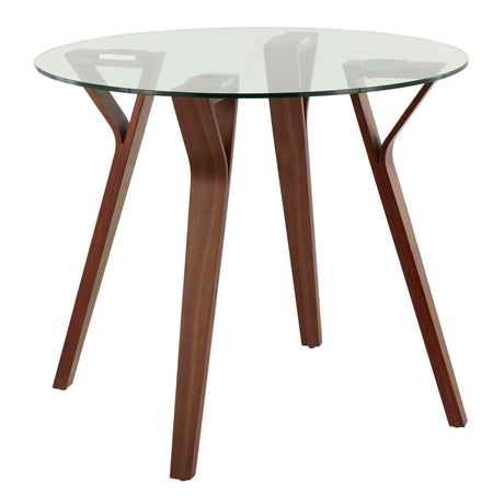 Folia - 3 Piece Dining Set Round Fabrizzi Mid-Century Modern - Walnut / Gray - Furniture Home Direct