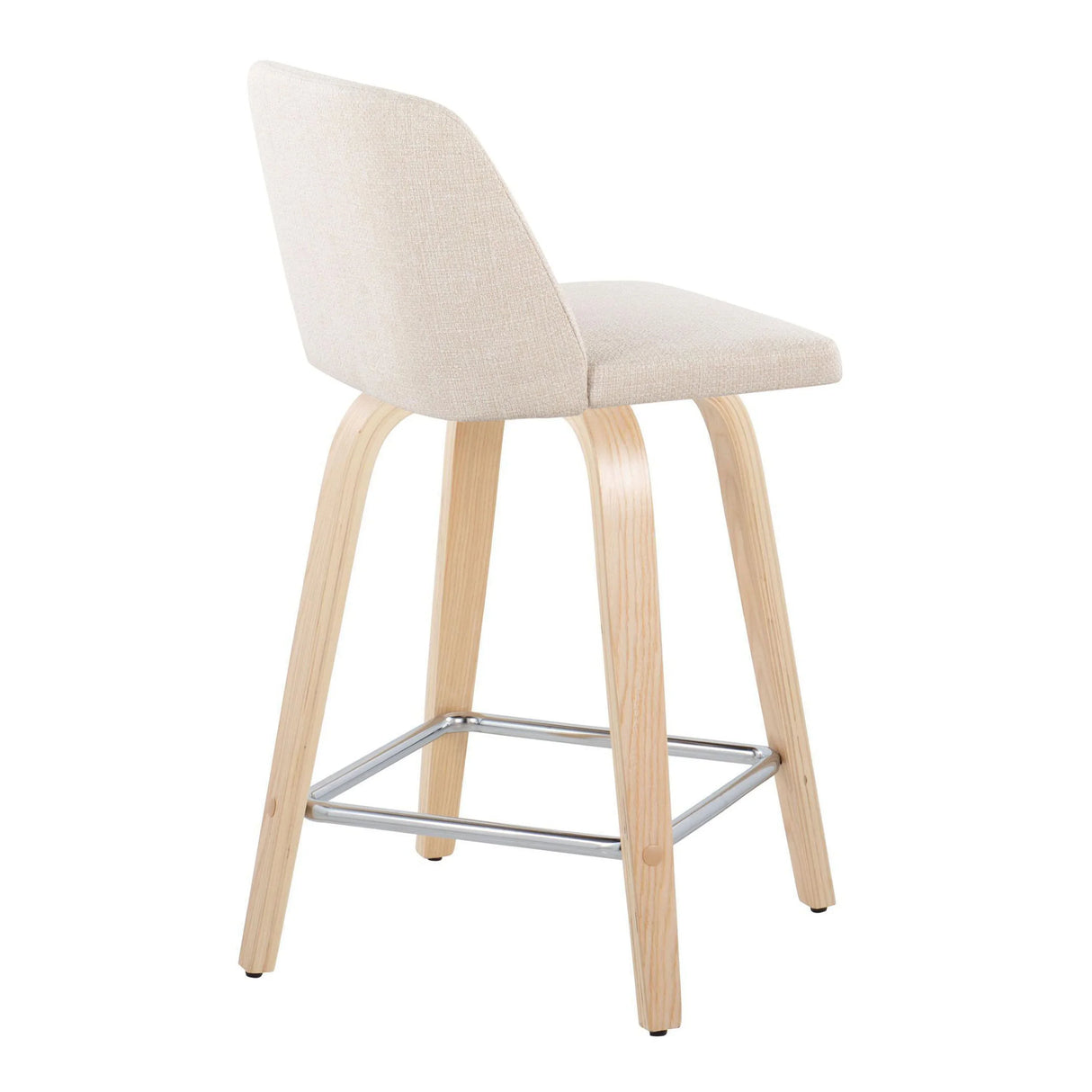 Toriano - Contemporary Fixed Height Counter Stool With Swivel With Square Footrest (Set of 2) - Furniture Home Direct