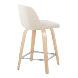 Toriano - Contemporary Fixed Height Counter Stool With Swivel With Square Footrest (Set of 2) - Furniture Home Direct