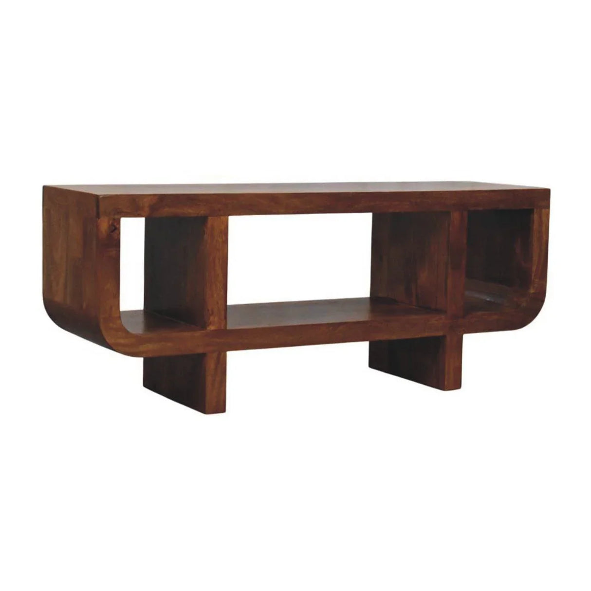 Orion - Curved Media Unit - Brown - Furniture Home Direct