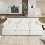 Modern Comfy Deep Seat Modular Sectional Sofa Cloud Couch With Ottoman - Furniture Home Direct