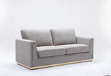 Valin - Linen Sofa For Living Room - Gray - Furniture Home Direct