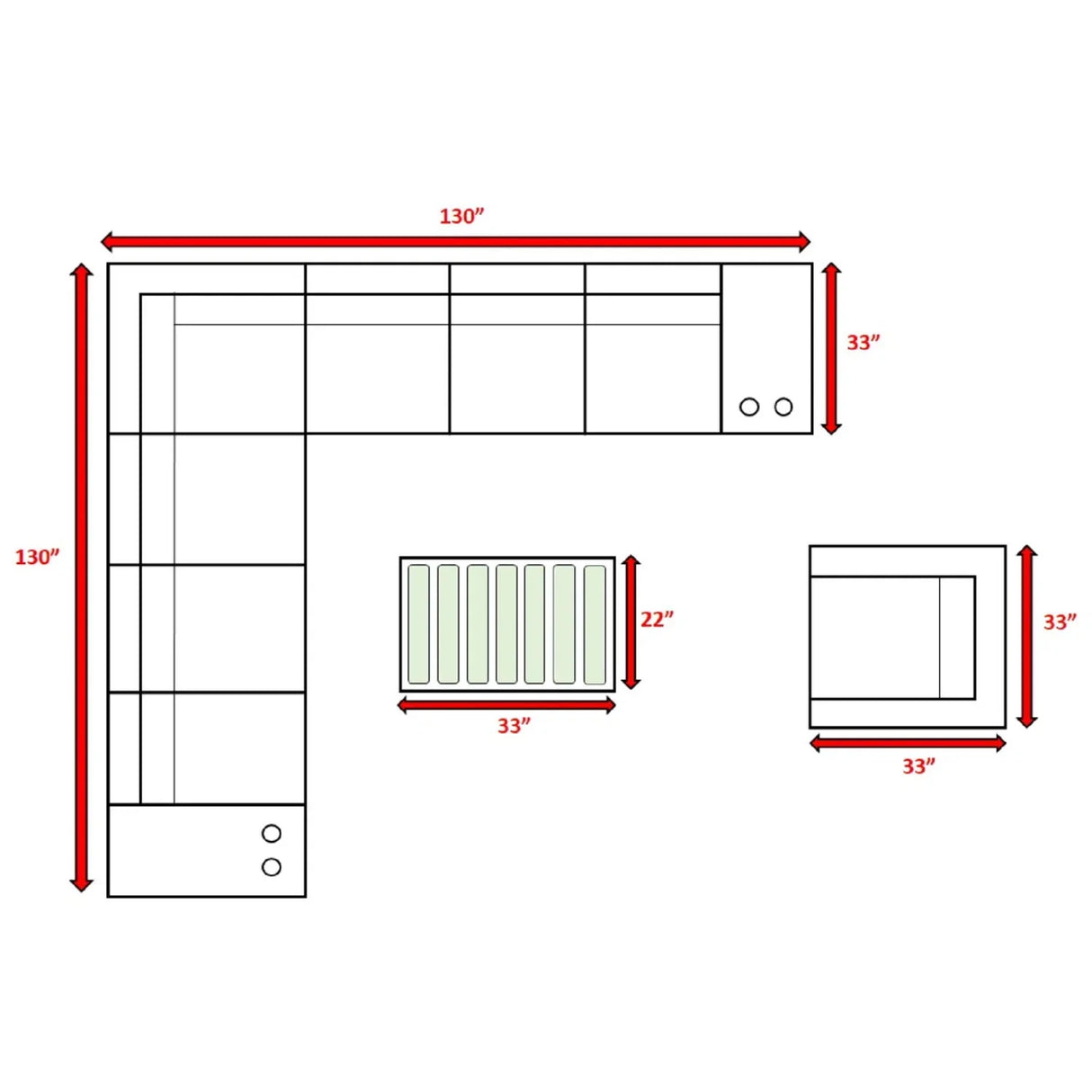 Modern Patio Rattan Sectional Set With Cushions - Furniture Home Direct