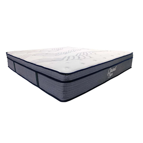 King Size Hybrid Plush Foam Mattress, Soft Polyester Knit Cover, Multi Layer Foam Mattress - White / Gray - Furniture Home Direct