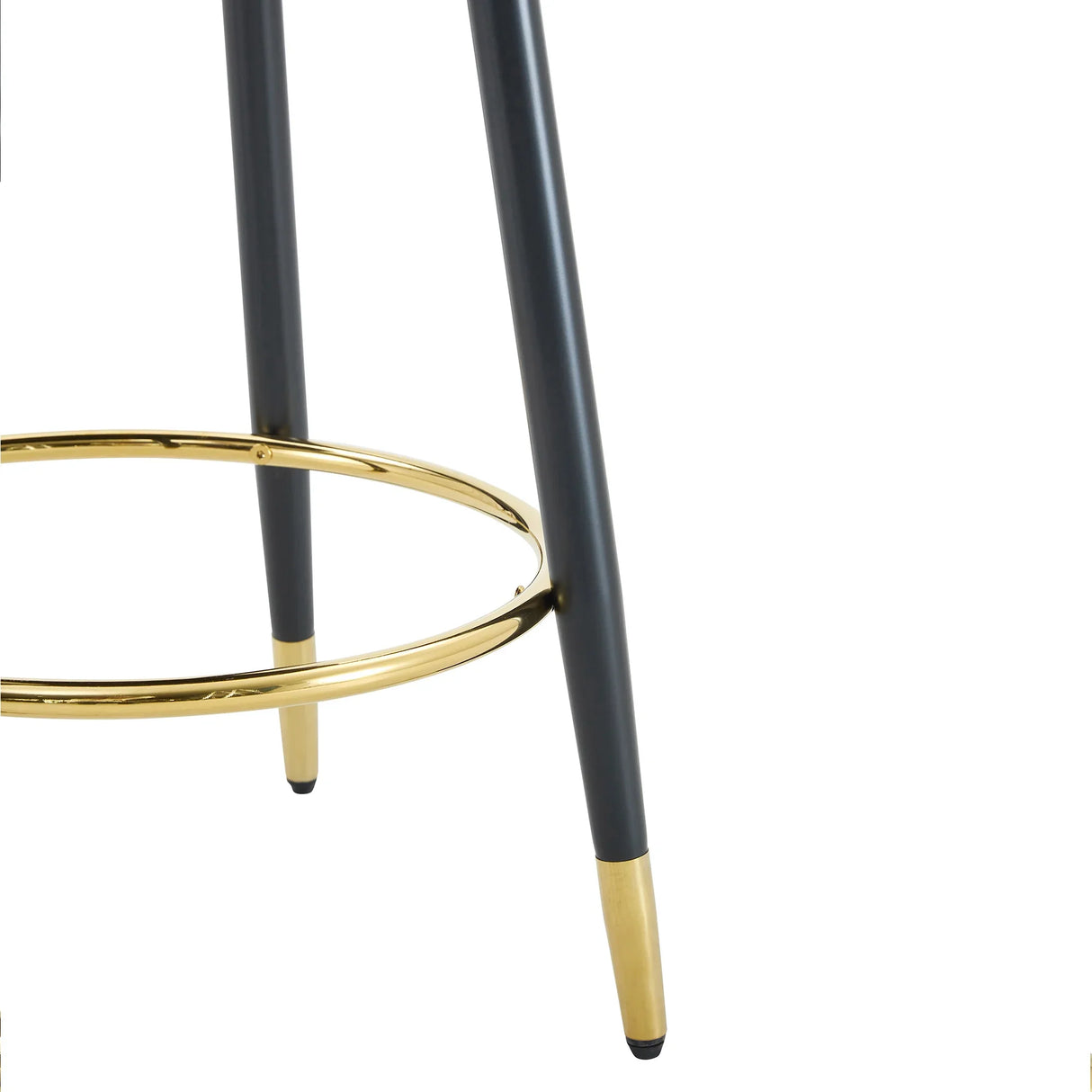 Counter Height Stools Upholstered Gold Footrest White - Furniture Home Direct