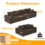 Plush Corduroy 4 Seat Sofa, Modern Comfy Upholstered Sofa Cloud Couch, Deep Seat Couches With Soft Pillows - Furniture Home Direct