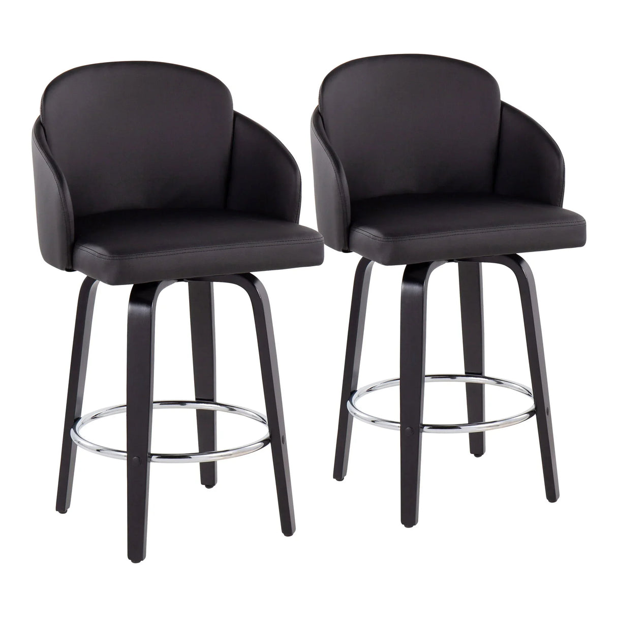 Dahlia - Contemporary Counter Stool Round Footrest (Set of 2) - Furniture Home Direct
