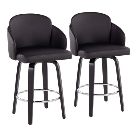 Dahlia - Contemporary Counter Stool Round Footrest (Set of 2) - Furniture Home Direct