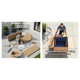 Armless Patio Chair With Cushions - Furniture Home Direct