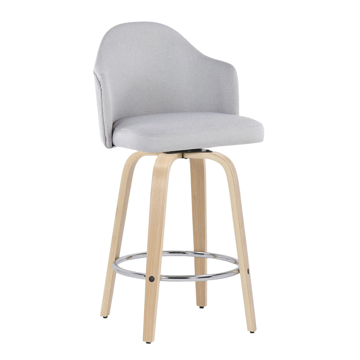 Ahoy - Mid Century Modern Fixed Height Counter Stool With Round Footrest (Set of 2) - Furniture Home Direct