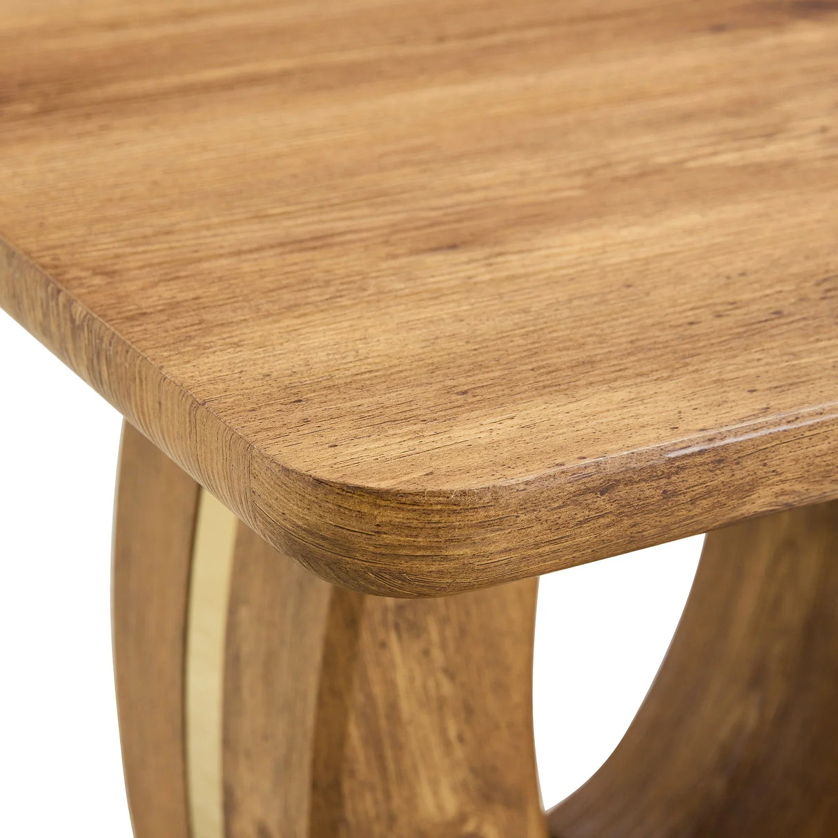 End Table Square Wood Grain With Curved Base Walnut - Furniture Home Direct