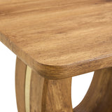 End Table Square Wood Grain With Curved Base Walnut - Furniture Home Direct