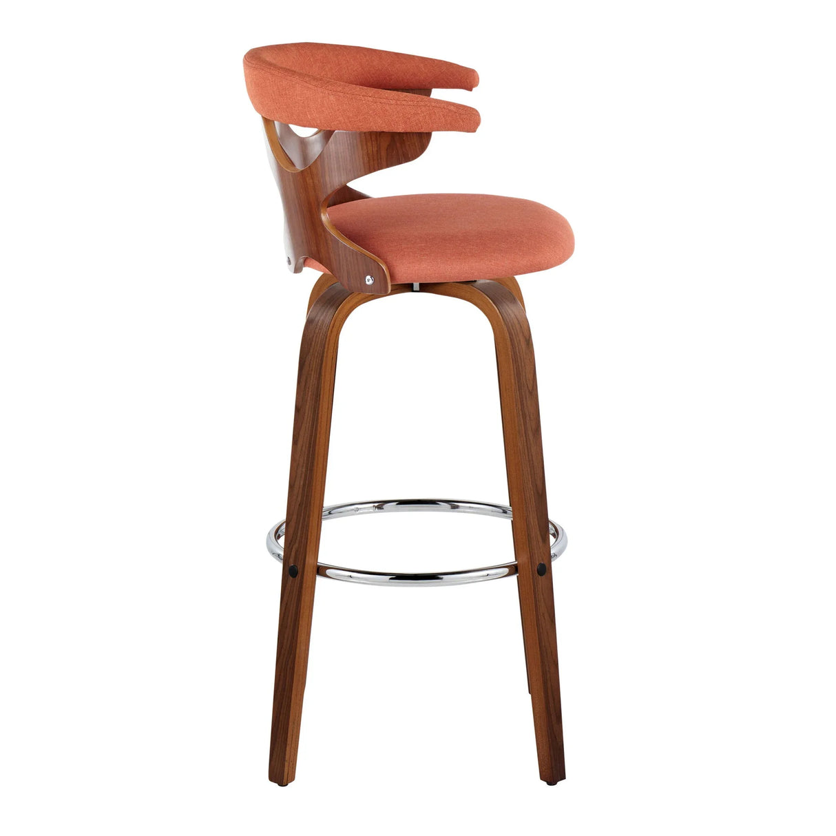 Gardenia - Mid Century Modern Fixed Height Barstool With Swivel With Round Footrest (Set of 2) - Furniture Home Direct