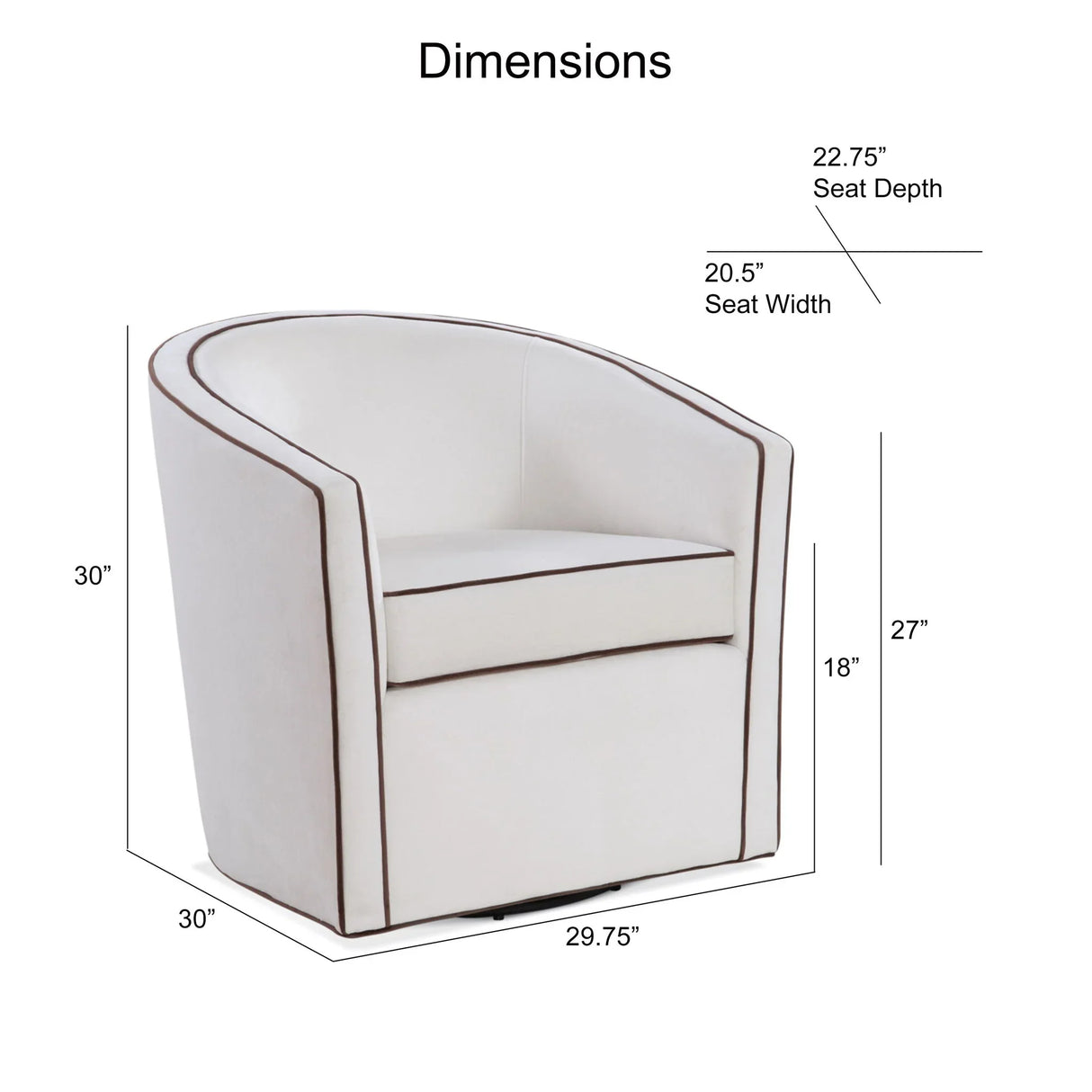 Kendall - Swivel Chair With Barrel Back Design - Furniture Home Direct