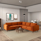 Amber - Velvet Corner Sectional Sofa - Furniture Home Direct