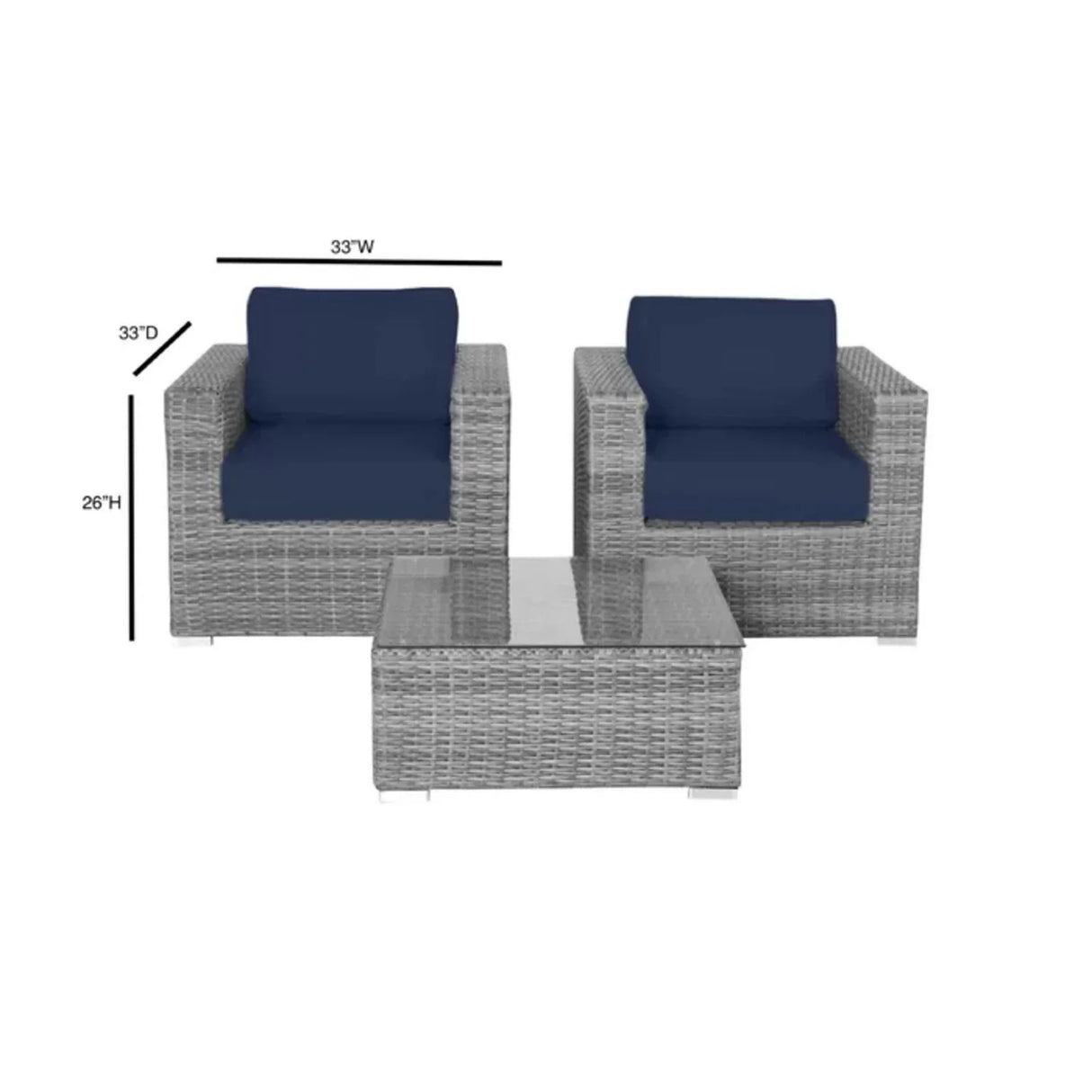 2 Person Seating Set With Cushions - Furniture Home Direct