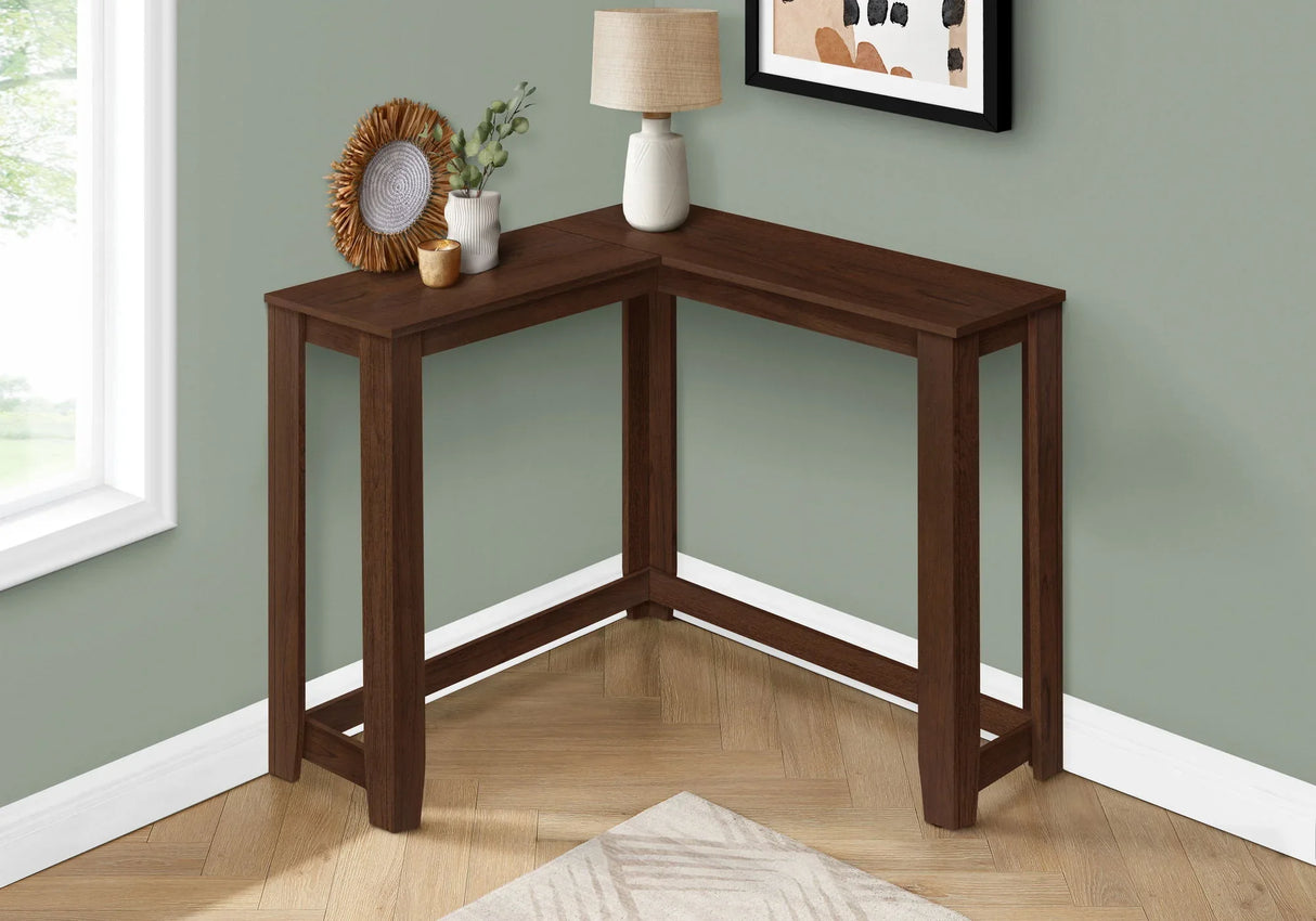Corner Accent Console Table For Entryway, Contemporary & Modern - Cherry - Furniture Home Direct
