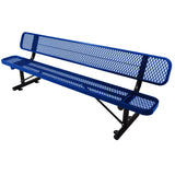 6' Outdoor Steel Bench With Backrest - Furniture Home Direct