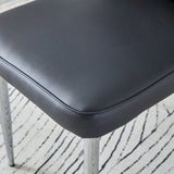 Dining Set Faux Marble Table With Black Chairs Silver - Furniture Home Direct