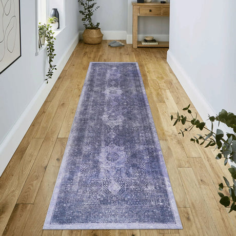 Maval - 2'6'' X 10' Washable Runner Rug - Anthracite - Furniture Home Direct