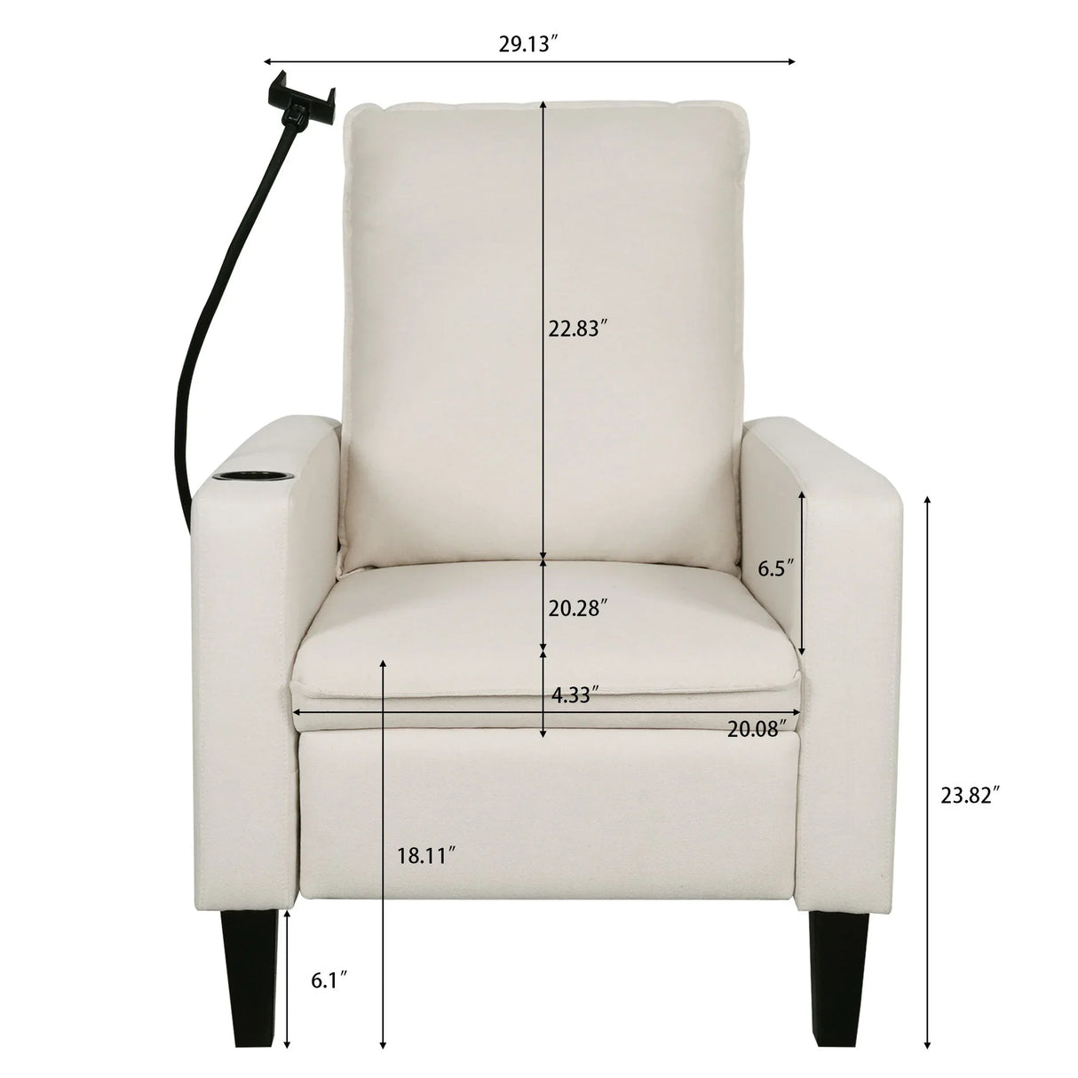 Recliner Chairs For Adults, Adjustable Recliner Sofa With Mobile Phone Holder & Cup Holder, Modern Reclining Chairs Fabric Push Back Recliner Chairs For Living Room, Bedroom - Furniture Home Direct
