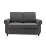 Sleeper Sofa With Twin Size Memory Mattress With Two USB Ports - Gray - Furniture Home Direct
