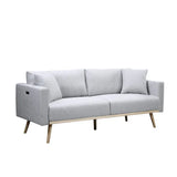 Easton - Linen Fabric Sofa With USB Charging Ports Pockets And Pillows - Furniture Home Direct