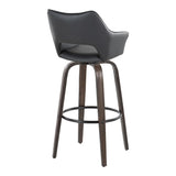 Mustang - Contemporary Fixed Height Barstool With Swivel With Round Footrest (Set of 2) - Furniture Home Direct