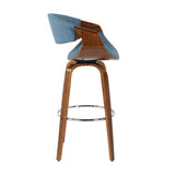 Curvini Mid - Century Modern Fixed Height Barstool With Swivel (Set of 2) - Furniture Home Direct