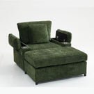 Chenille Fabric Sofa Bed With Cupholders And USB Charging Ports Chair For Living Room