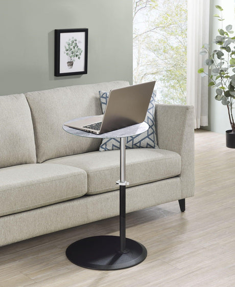 Orbit - 15.5" End Table With Height Adjustable Marble Textured Top - Furniture Home Direct