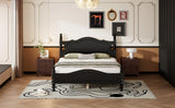 Platform Bed Full Size Wood Frame With Slat Support Black - Furniture Home Direct