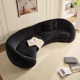 125.98' Modern Curved Sofa With Love Heart Design - Black - Furniture Home Direct