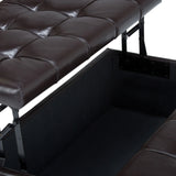 Harrison - Coffee Table Storage Ottoman - Tanners Brown - Furniture Home Direct