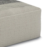 Sabella - Square Woven Outdoor / Indoor Pouf - Gray / White - Furniture Home Direct