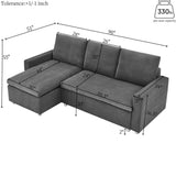Convertible L Shaped Sleeper Sofa Bed With Reversible Chaise And Storage - Furniture Home Direct