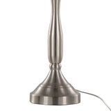 Sawyer - Contemporary Table Lamp (Set of 2) Built In USB Port - Nickel / White - Furniture Home Direct