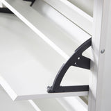 Slim Shoe Cabinet with 2 Flip Drawers - white and Walnut - Furniture Home Direct