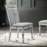 Dining Set Round Pedestal Table With Chairs Weathered White - Furniture Home Direct