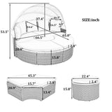 Outdoor Daybed With Canopy Weatherproof Rattan Beige - Furniture Home Direct