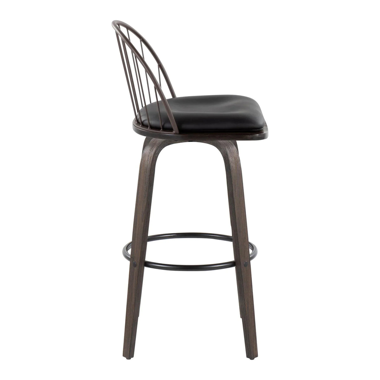 Riley - Industrial / Urban Fixed Height Barstool With Swivel With Removable Cushion (Set of 2) - Furniture Home Direct
