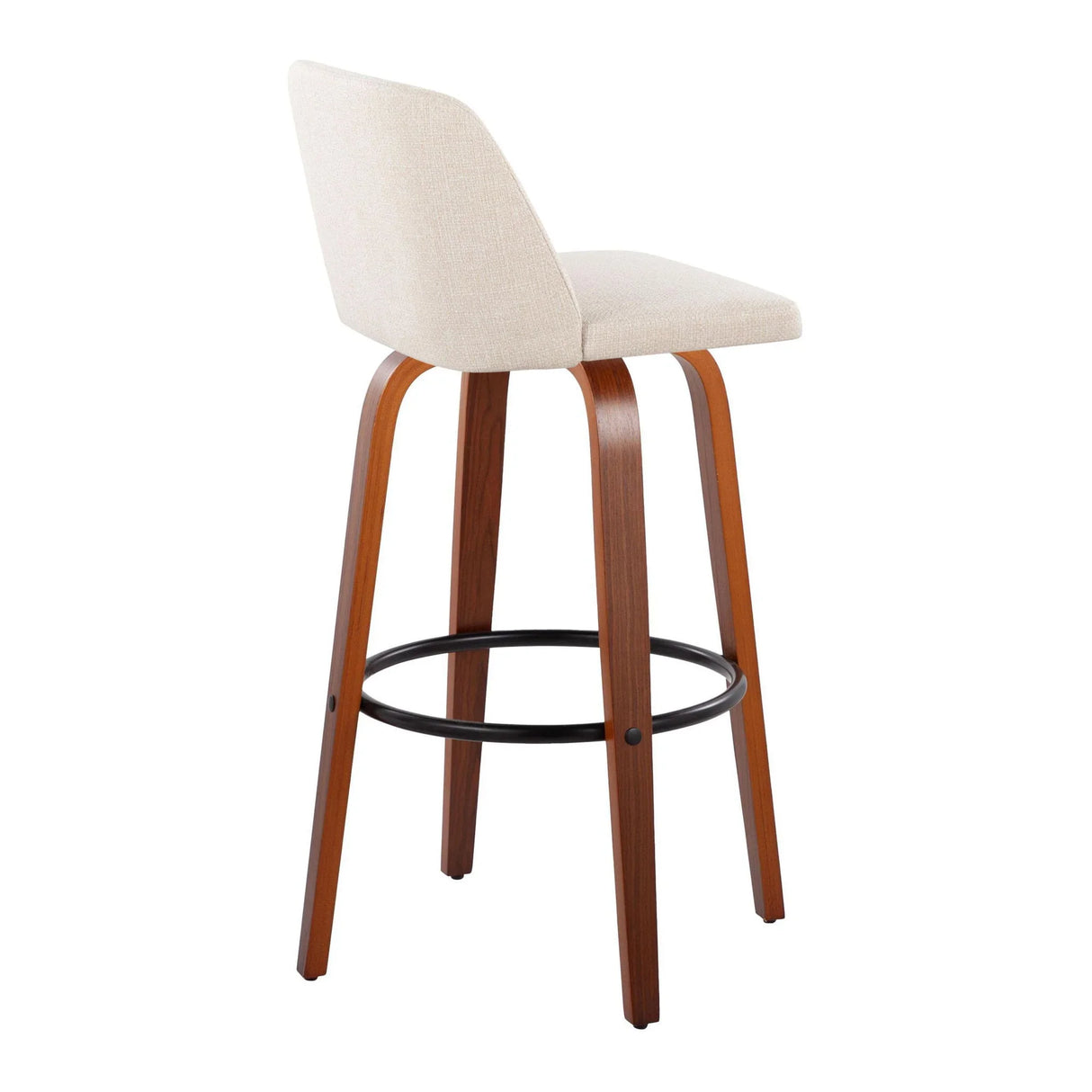 Toriano - Mid Century Modern Fixed Height Barstool Swivel And Round Footrest (Set of 2) - Furniture Home Direct