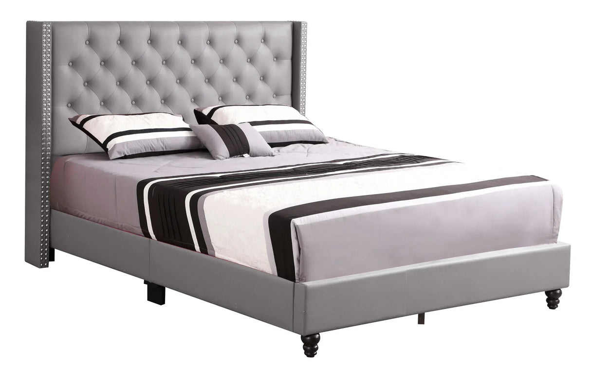 Nailhead Bed Transitional Vibrant - Furniture Home Direct