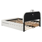 Queen Bed Upholstered Platform With Storage Drawers White - Furniture Home Direct