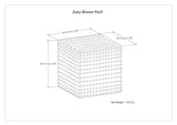 Zoey - Handcrafted Woven Cube Pouf - Furniture Home Direct