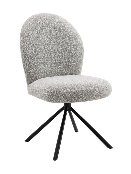 Lawton - Boucle Side Chair With Swivel (Set of 2) - Gray - Furniture Home Direct