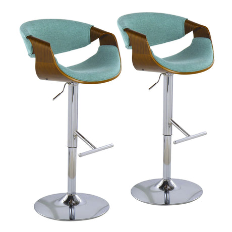 Curvo - Mid Century Modern Adjustable Barstool With Swivel With Straight T Footrest - Furniture Home Direct